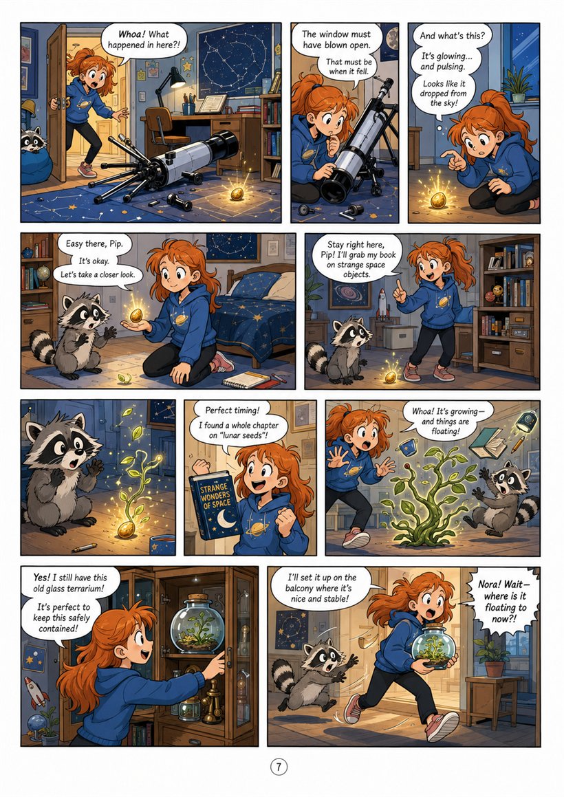 A finished inked and coloured page